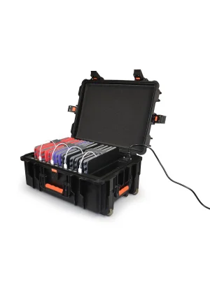 PORT CONNECT Rolling charging cabinet, nabíjecí přepravní kufr na kolečkách pro 12 zařízení, černý - obrázek 2