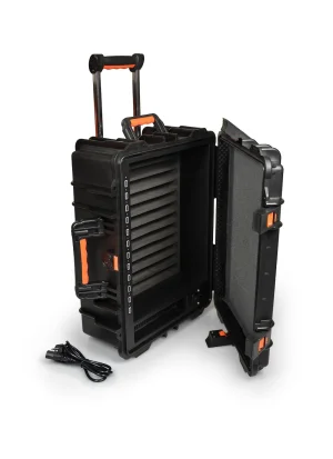 PORT CONNECT Rolling charging cabinet, nabíjecí přepravní kufr na kolečkách pro 12 zařízení, černý