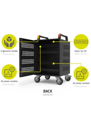 PORT CONNECT CHARGING CABINET 20 Notebooks + RACK 1xU 19’’, černý - obrázek 3