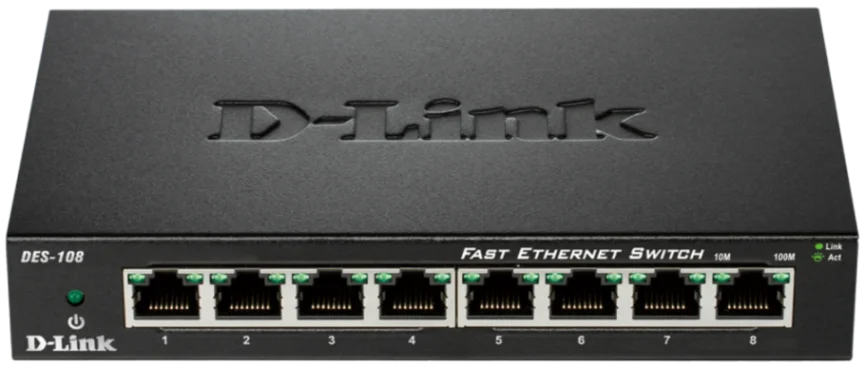 D-Link DES-108 8-portový switch 10/100 Mbps