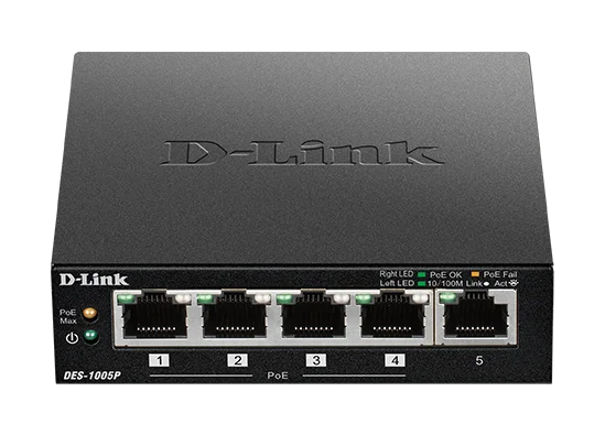 D-Link DES-1005P 5port 10/100 switch 4xPoE 60W