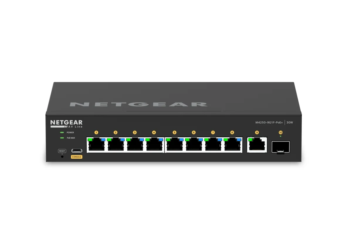 NETGEAR M4250-9G1F-POE+ spravovaný switch