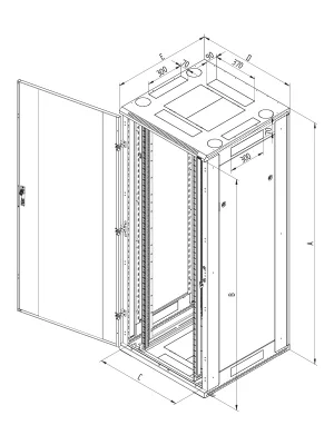 Stoj.rack RTA 42(š)800x(h)1000 před.i zad.dv.perf. - obrázek 2
