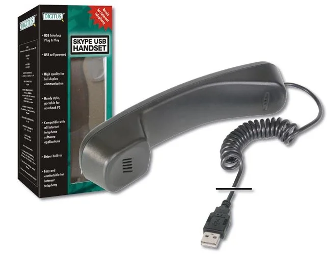 DIGITUS USB telefonní set/sluchátko pro Skype/ICQ/