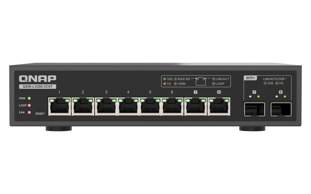 QNAP QSW-L3208-2C6T 6x 10GbE switch