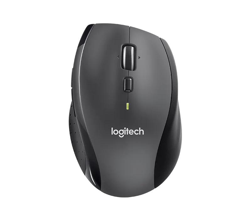Logitech M705/Ergonomická/Optická/Pro praváky/Bezdrátová USB/Stříbrná