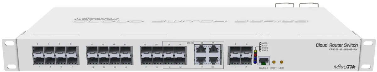 MikroTik CRS328-4C-20S-4S+RM 28portový switch