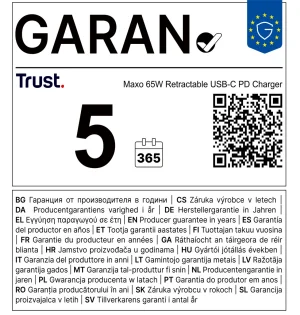TRUST MAXO 65W USB-C PD nabíječ s navíječem - obrázek 5