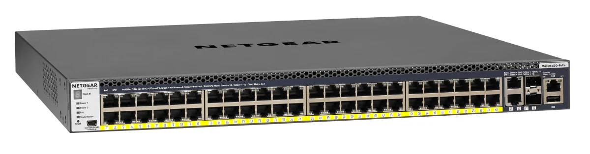 NETGEAR M4300-52G-POE+ switch řízený 550W