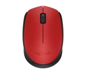 Logitech M171/Kancelářská/Optická/1 000 DPI/Bezdrátová USB/Černá-červená