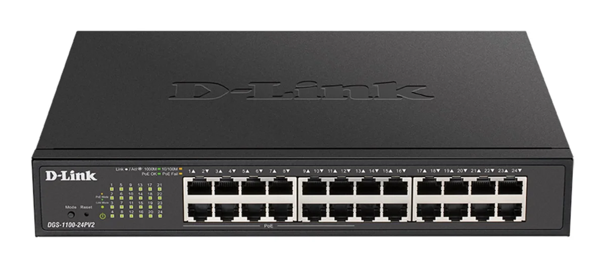 D-Link DGS-1100-24PV2 switch 24 portů, 12x PoE+