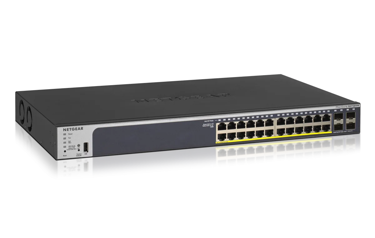 NETGEAR 24-Port Gigabit PoE+ Switch 4 SFP