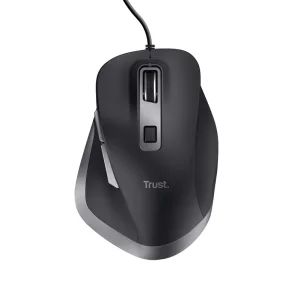 TRUST Fyda/Ergonomická/Optická/Pro praváky/5 000 DPI/Drátová USB/Černá-stříbrná - obrázek 4