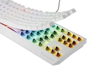 Genesis herní klávesnice THOR 230/TKL/RGB/Outemu Brown/Drátová USB/US layout/Bílá - obrázek 5