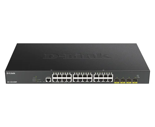 D-Link DGS-1250-28XMP/E 24-port Gigabit PoE Smart Managed Switch with 4x 10G SFP+ ports, 370Watts