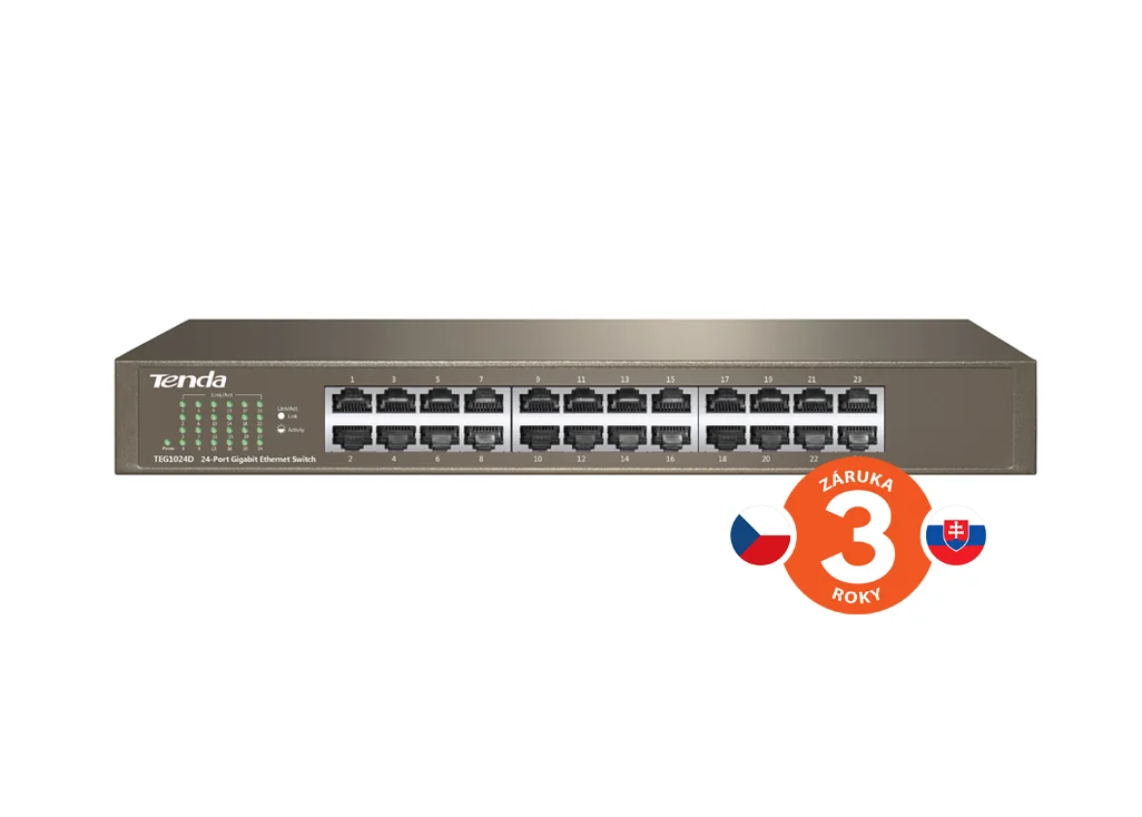 TENDA TEG1024D Switch 24x Gigabit, bez ventilátoru