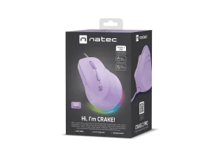Vertikální myš Natec CRAKE 2 PRO/Vertikální/Optická/Pro praváky/12 400 DPI/Drátové USB-A/Fialová - obrázek 7