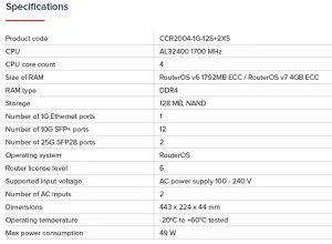 MikroTik CCR2004-1G-12S+2XS, Cloud Core Router - obrázek 3