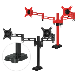 ARCTIC Z2 red - dual monitor arm with USB Hub inte