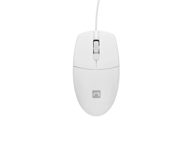 Natec optická myš RUFF 2/1 000 DPI/Kancelářská/Optická/1 000 DPI/Drátová USB/Bílá
