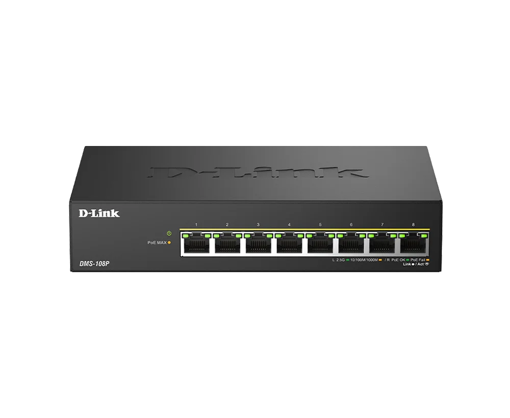 D-Link DMS-108P/E 8x 2.5G PoE nespravovaný