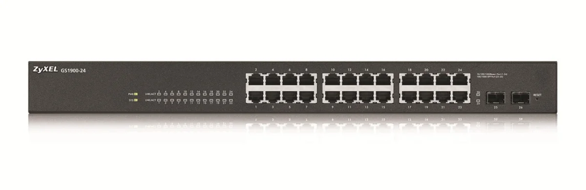ZYXEL GS1900-24 v2 - 24portový switch 24x Gb 2x SFP