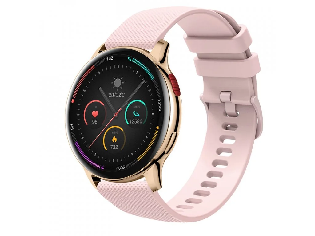 CARNEO Heiloo HR+ 2nd Gen, Gold, Sport Band, Pink