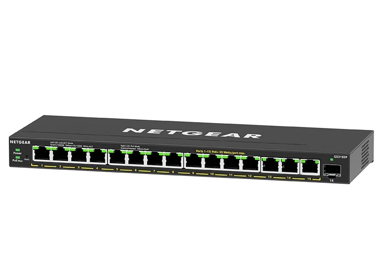NETGEAR 16portový Gigabitový switch s PoE+