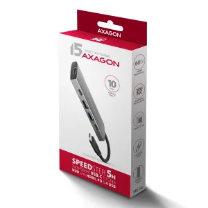 AXAGON HMC-5G21, USB 10Gb/s hub, porty 2x USB-A, 2x USB-C, HDMI 4k/30, PD 60W, kabel USB-C 13cm - obrázek 9