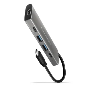 AXAGON HMC-5G21, USB 10Gb/s hub, porty 2x USB-A, 2x USB-C, HDMI 4k/30, PD 60W, kabel USB-C 13cm - obrázek 1