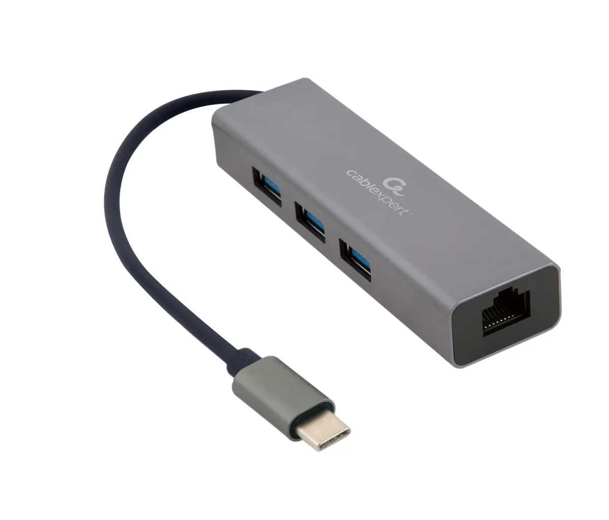 Gembird USB-C adaptér + 3× USB 3.1 + GBit