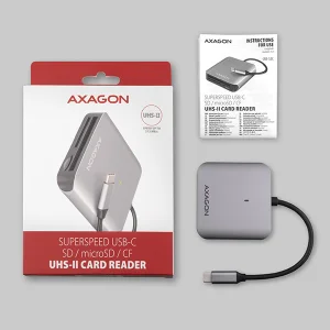 AXAGON CRE-S3C, USB-C 3.2 Gen 1 - SUPERSPEED čtečka karet 3-slot & lun SD/microSD/CF, podpora UHS-II - obrázek 2