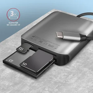 AXAGON CRE-S3C, USB-C 3.2 Gen 1 - SUPERSPEED čtečka karet 3-slot & lun SD/microSD/CF, podpora UHS-II - obrázek 6