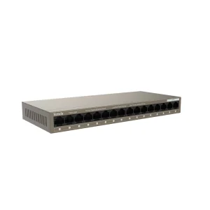 Tenda TEG1016M 16-port Gigabit Switch, 16x 10/100/1000 Mb/s, Fanless, MAC 8K, napájení AC/DC, i zeď - obrázek 5