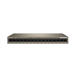 Tenda TEG1016M 16-port Gigabit Switch, 16x 10/100/1000 Mb/s, Fanless, MAC 8K, napájení AC/DC, i zeď - obrázek 6