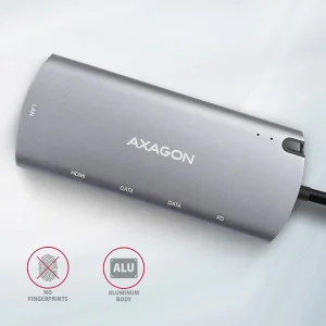 AXAGON HMC-6M2 USB 3.2 hub HDMI RJ-45 SATA M.2 PD 100W - obrázek 2