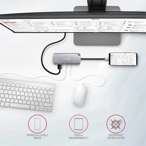 AXAGON HMC-6M2 USB 3.2 hub HDMI RJ-45 SATA M.2 PD 100W - obrázek 4