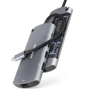 AXAGON HMC-6M2 USB 3.2 hub HDMI RJ-45 SATA M.2 PD 100W