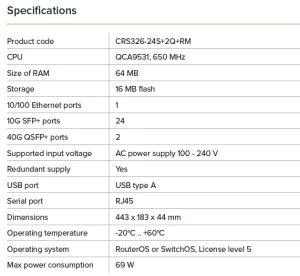 MikroTik CRS326-24S+2Q+RM 26portový switch - obrázek 4