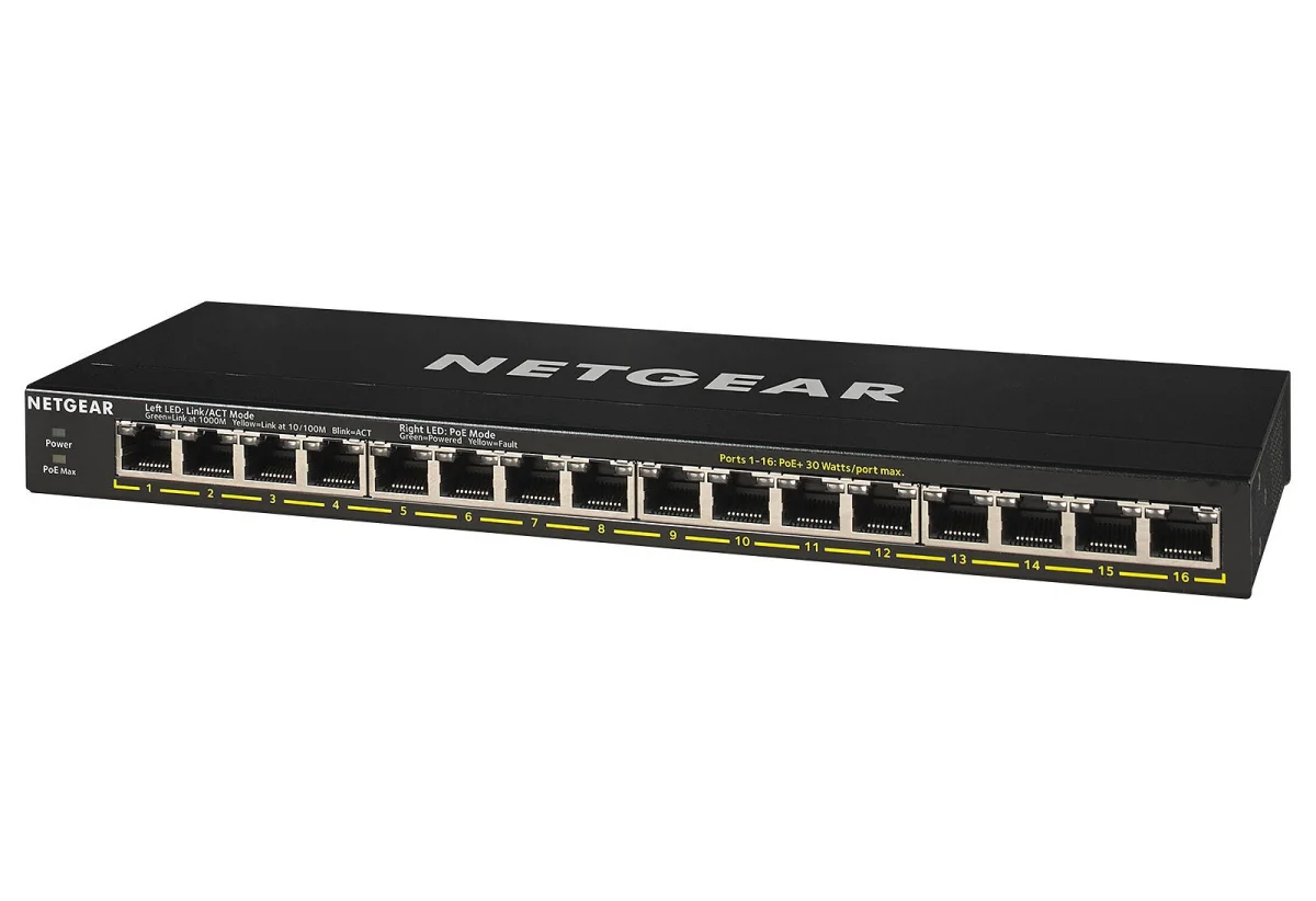 NETGEAR 16PT GE UNMANAGED SWCH HI-PWR POE+