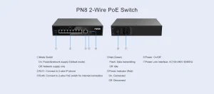 Fanvil PN8 dvoudrátový PoE switch 8x RJ11 - obrázek 4
