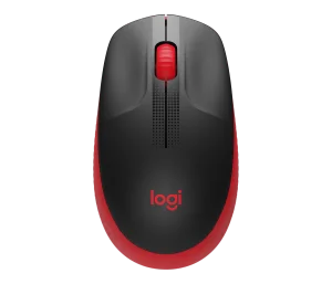 Logitech M190/Kancelářská/Optická/1 000 DPI/Bezdrátová USB/Černá-červená