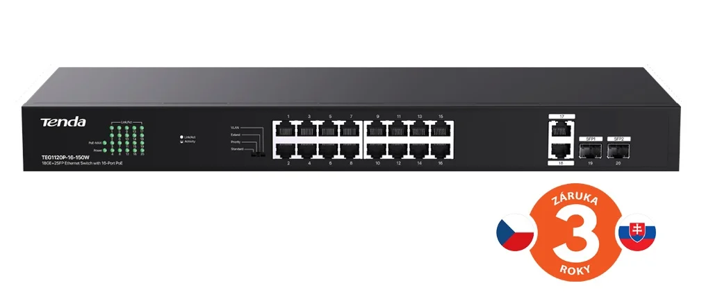 TENDA TEG1120P-16-150W PoE+ Gigabit switch