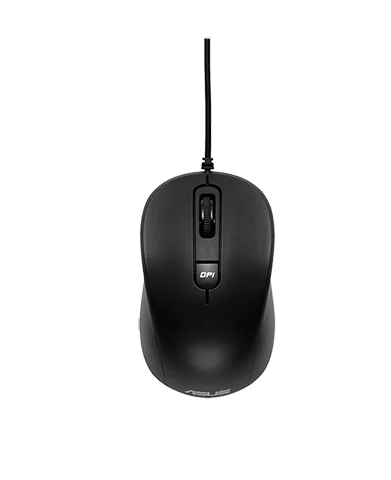 ASUS MU101C/Kancelářská/Optická/3 200 DPI/Drátová USB/Černá