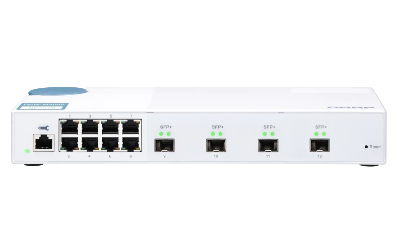 QNAP QSW-M408S switch, 8x Gigabit + 4x 10G SFP+