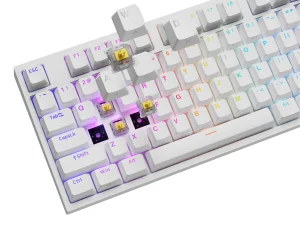 Herní mechanická klávesnice Genesis THOR 404/RGB/Gateron Yellow Pro/Drátové USB-A/US layout/Bílá - obrázek 11