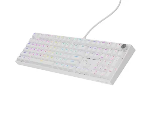 Herní mechanická klávesnice Genesis THOR 404/RGB/Gateron Yellow Pro/Drátové USB-A/US layout/Bílá - obrázek 3