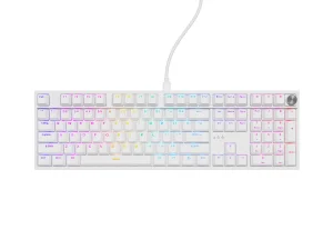 Herní mechanická klávesnice Genesis THOR 404/RGB/Gateron Yellow Pro/Drátové USB-A/US layout/Bílá - obrázek 9
