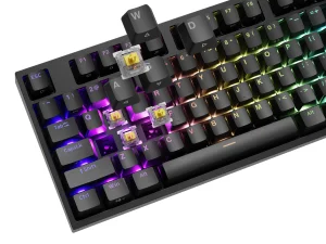 Herní mechanická klávesnice Genesis THOR 404/RGB/Gateron Yellow Pro/Drátové USB-A/US layout/Černá - obrázek 3