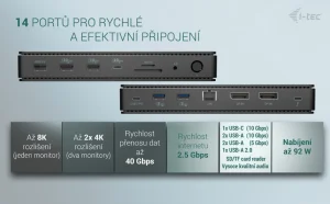 i-tec Thunderbolt 4 Dual Display dokovací stanice 92W - obrázek 11